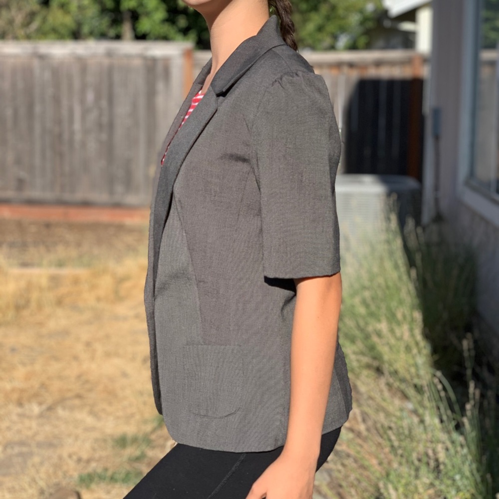Merona Blazer Gray Single Button - Picture 2 of 7